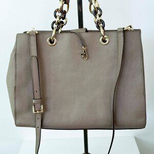 Michael Kors Cynthia Satchel with Matching Wallet Dark Dune